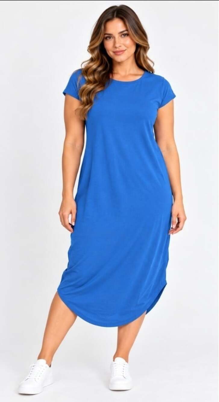 Universal Standard Blue Geneva Dress Cap Sleeve Pima Size XS NWT T35